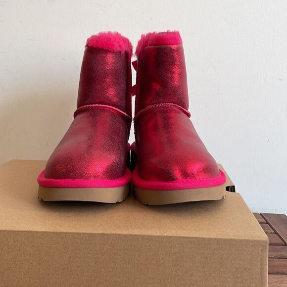 UGG Mini Bailey Bow Glisten Radish Women size 6 - Picture 7 of 14